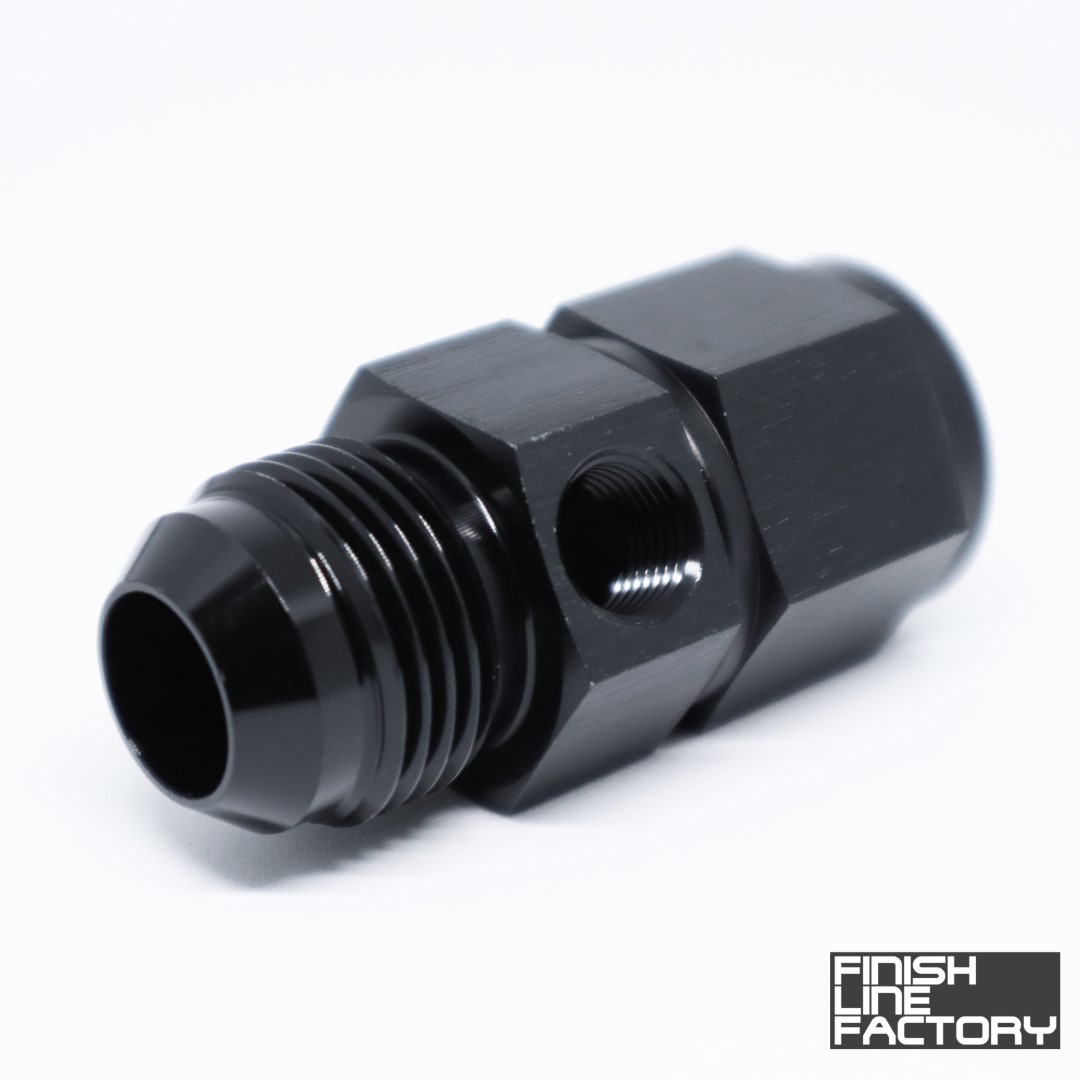 thumbnail image 2 of 2-Pack POSENG Male To Female AN Fitting With 1/8 NPT Gauge Side Port – Sizes AN4 To AN10 2 of 4